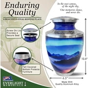 Everlight Memorials Aurora Borealis Adult Large Cremation Urn for Human Ashes – With Velvet Bag