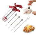 thumbnail image 2 of Meat Injector Syringe With 3 Stainless Steel Needles for BBQ Grill Turkey Chicken Marinade Flavor Injector Kit Cooking Tools, 2 of 9
