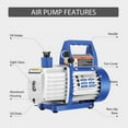 thumbnail image 4 of VIVOHOME 110V 1/4 HP 3.5CFM Single Stage Rotary Vane Air Vacuum Pump and R134a AC Manifold Gauge Set Kit with Thermometer Carry Bag for HVAC Air Conditioning Refrigeration Recharging, 4 of 7