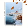 thumbnail image 3 of Red Cabin Winter Landscape Canvas Print, Snowy Scenery Wall Art for Living Room Bedroom Dining Room Office Hotel Decor, 3 of 8