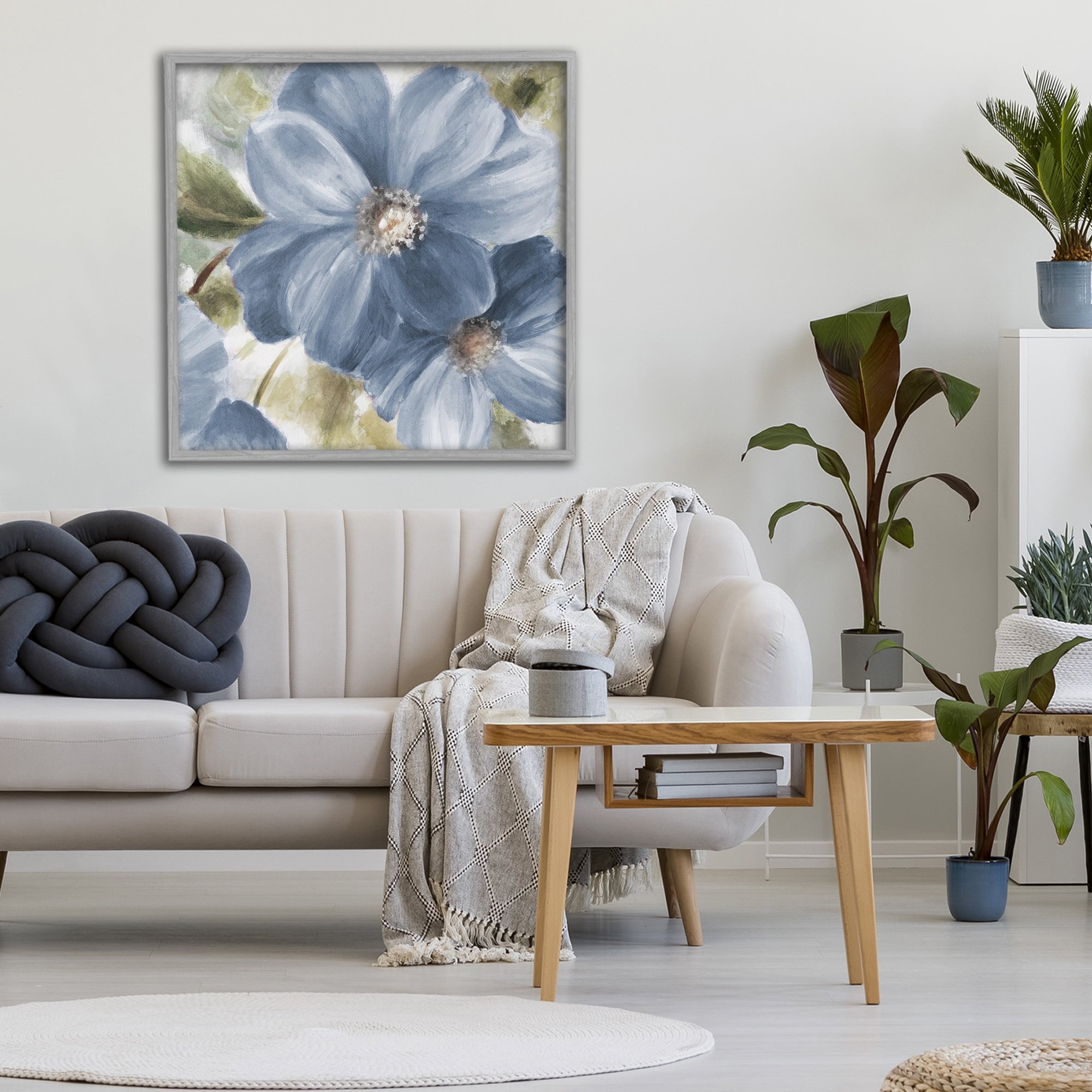 Stupell Industries Walk in Blue Beauty Gray Framed Giclee Art, design by Lanie Loreth