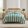 thumbnail image 3 of Virtu Full Comforter Set, Striped Full Size Comforter Set, 7-Pc All Season Bedding Comforter Set, Green, 3 of 8