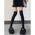 thumbnail image 1 of Calcetines de tubo largos grises de primera calidad, calcetines de bota para mujer, estilo inactivo de nicho, calcetines de pila de Color sólido, calcetines hasta la rodilla de algodón para mujer, 1 of 5