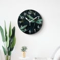 thumbnail image 4 of 12 Inch Wall Clock Battery Operated Silent Clock Decorative for Office, Kitchen, Outdoor, Living Room，Dragonfly Print on Dark Green Painting, 4 of 4