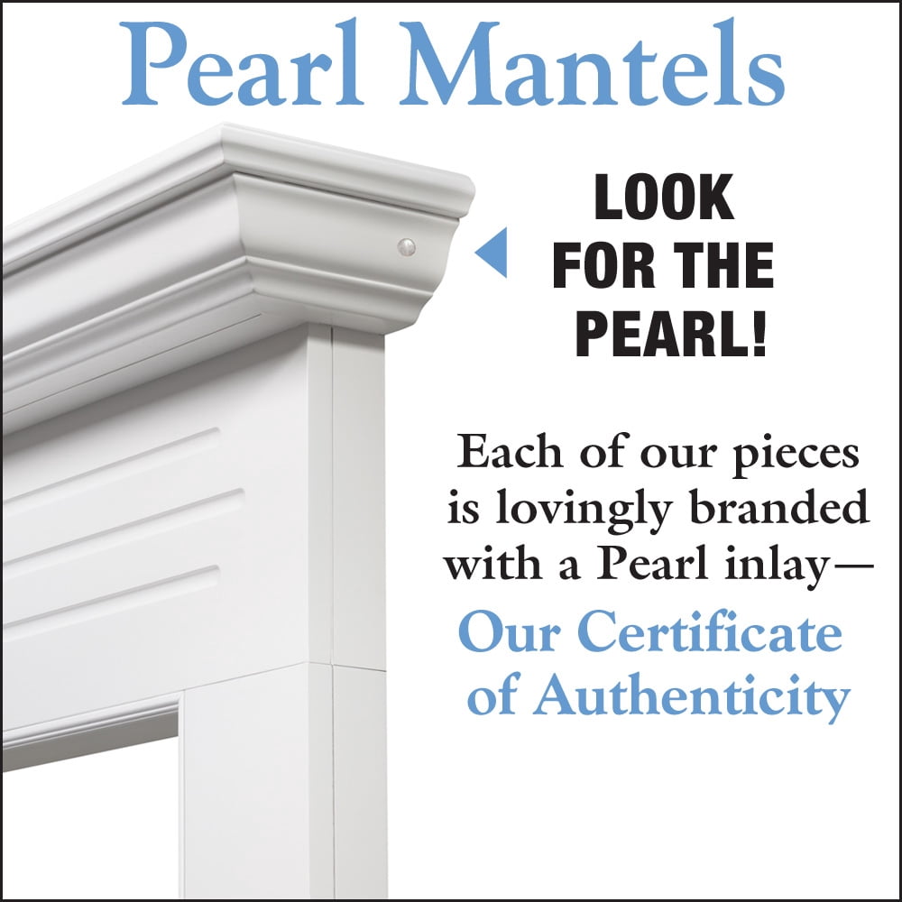 Pearl Mantels Newport Furniture For Your Fireplace, Premium White MDF Mantel Surround, Crisp White Paint, Interior Opening 48"W x 40"H