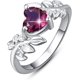 thumbnail image 3 of Emsione Anillo de compromiso de boda chapado en plata de ley 925 con topacio rosa creado con corte de corazón y circonita cúbica de varias filas onduladas, eternidad, aniversario, boda, 3 of 5