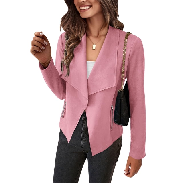 Saco PRETTYGARDEN Rosa Pequeño de Imitación Ante con Frente Abierto