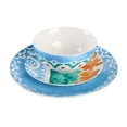 thumbnail image 3 of Spice by Tia Mowry Savory Saffron 18 Piece Round Fine Ceramic Dinnerware Set in Golden Blue, 3 of 5