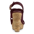 thumbnail image 3 of Sandalias De Cuña Con Plataforma Y Cuñas De Madera Para Mujer Borgoña 37.5, 3 of 6