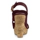 thumbnail image 3 of Sandalias De Cuña Con Plataforma Y Cuñas De Madera Para Mujer Borgoña 37.5, 3 of 6