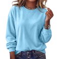 thumbnail image 2 of Zorvxlyn Fleece Sweatshirts for Women Winter Warm Long Sleeve Crew Sweatshirt Women Oversized Streetwear Shirts for Women, 2 of 6