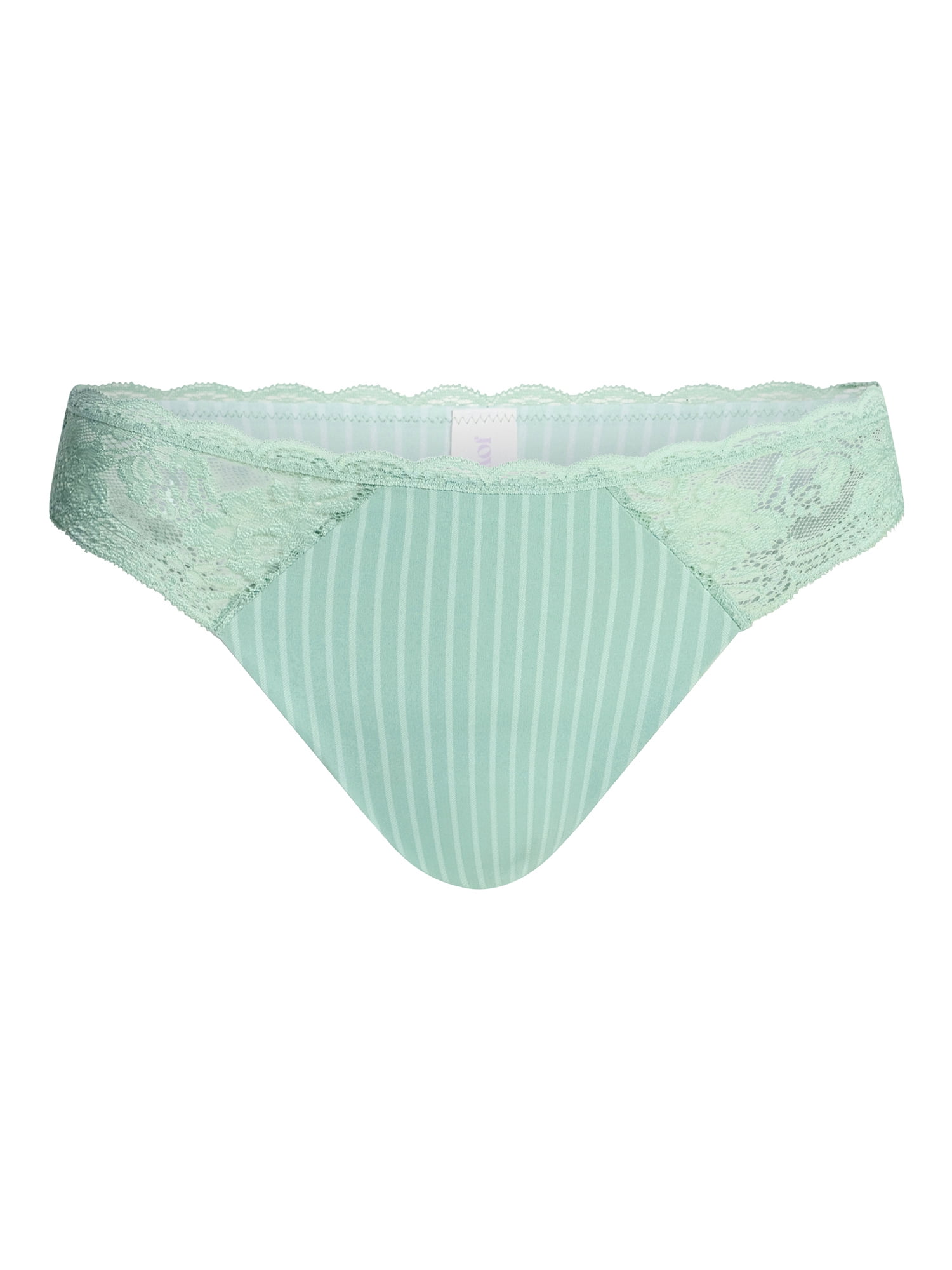 Joyspun Women's Microfiber and Lace Cheeky Panties, 3-Pack, Sizes XS-3XL