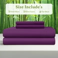 thumbnail image 2 of Baauye Cozy Bamboo Sheets Set, 4-Piece Full Sheet Set with 16" Deep Pockets, Soft and Breathable Bed Sheets, Purple, 2 of 7
