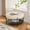 Beige + faux fur-1, variant on 30.9"Wide Upholstered Round Ottoman Coffee Table Foot Rest with Black Metal Legs, Footstool with Wooden Open Storage Shelf,Faux Fur Footstool for Living Room Bedroom Entryway Hotel. Brown