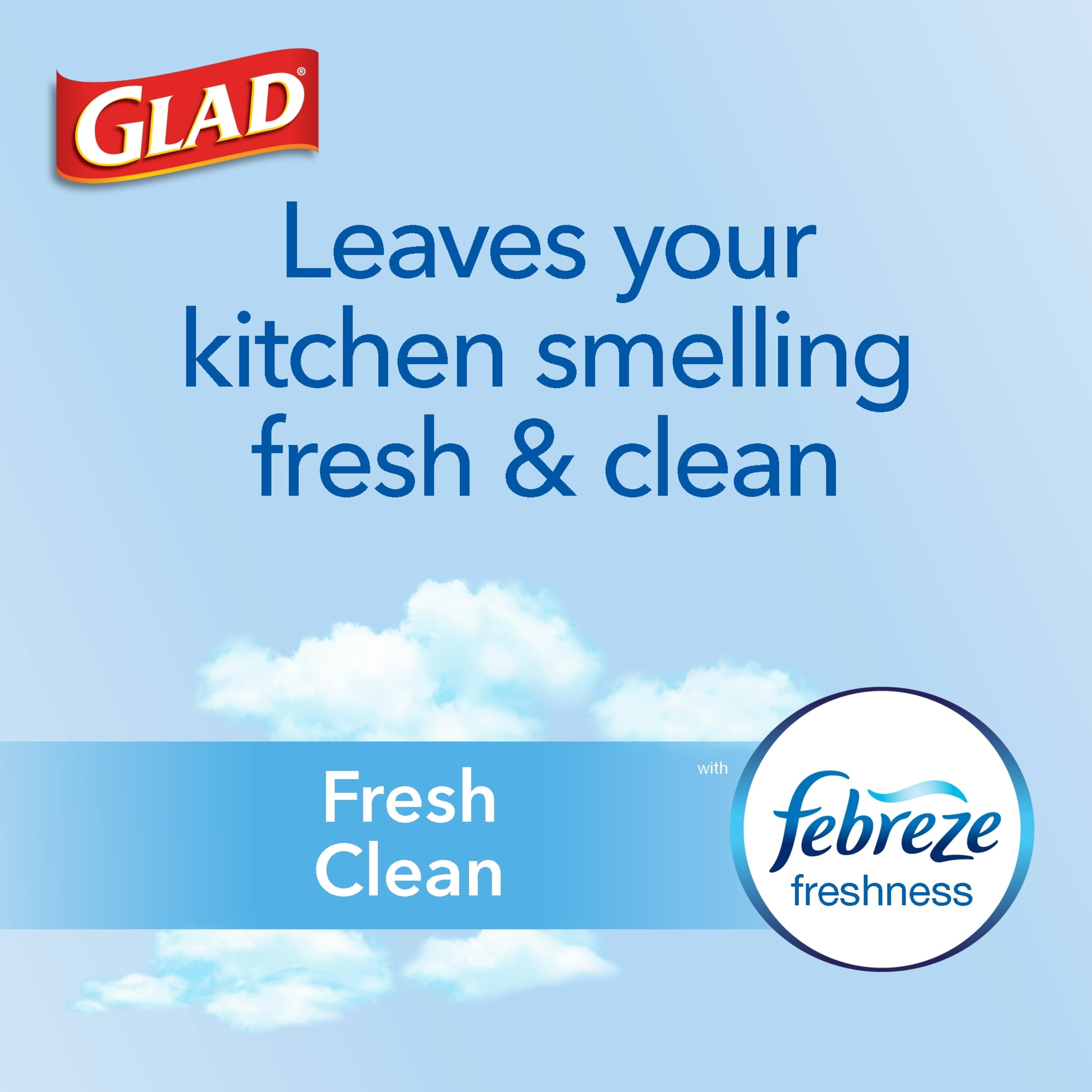 Glad ForceFlexPlus X-Large Kitchen Drawstring Bags - Fresh Clean with  Febreze Freshness - Large Size - 20 gal Capacity - 24.02 Width x 32.01  Length - Drawstring Closure - Gray - 6/Carton 