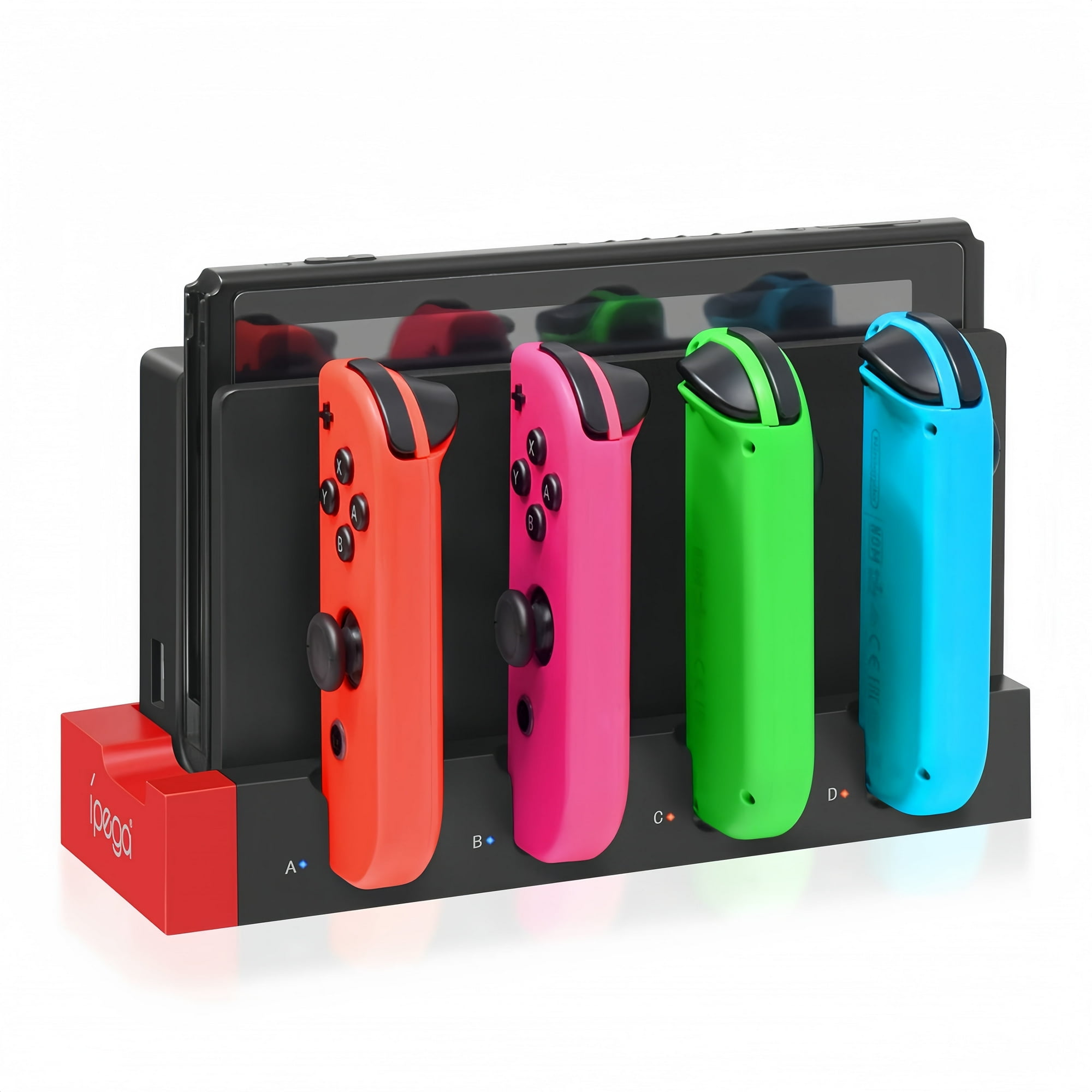 Charger for Switch &Switch OLED Joy Cons Controllers, Charging Dock Base Station for Nintendo Switch Joycons with Indicator, Charger Station Stand for Joy Cons