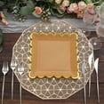 thumbnail image 6 of Efavormart 25 Pack | 9" Natural / Gold Scalloped Rim Square Paper Dinner Plates, Disposable Party Plates, 6 of 11