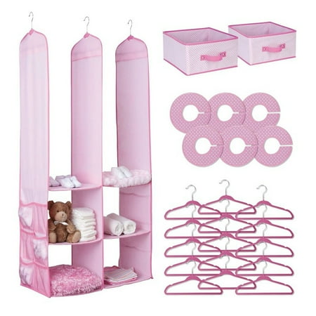 Greensen 24pcs Children Nursery Closet Kids Baby Portable Clothes Hanging Wardrobe Storage Organizer Set 15 Hangers 6 Dividers 1 Greensen 24pcs Children Nursery Closet Kids Baby Portable Clothes Hanging Wardrobe Storage Organizer Set 15 Hangers 6 Dividers 1