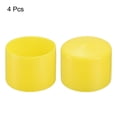 thumbnail image 2 of 4pcs Rubber End Caps 55mm(2 3/16") ID Vinyl Round Tube Bolt Cap Cover Screw Thread Protector Yellow, 2 of 4