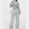 thumbnail image 4 of CIENVNSTG Women 2 Piece Set Fall Clothes Outfits Zipper Hooded Sweatshirt Set High Waist Ladies Sweatpants Set Streetwear Gray S, 4 of 4