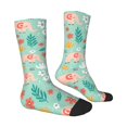 thumbnail image 3 of Uemuo Elephant and Flowers Pattern Women's Crew Socks, Soft Durable Breathable Moisture-Wicking with Odor Control Cotton socks, 3 of 9