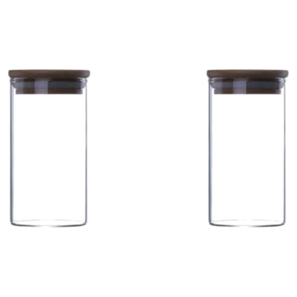 Wosthever Bote de vidrio transparente para almacenamiento en seco - Organizador de cocina apilable y de gran capacidad Frasco de almacenamiento 6.5*15 cm 2Conjunto