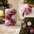 thumbnail image 6 of 2026 Christmas Home Party Decor 8CM Toile Print Fabric Wrapped Christmas Ornaments Balls 6PCS Vintage Chinoiserie Xmas Tree Hanging Decorations With Velvet Ribbon Celebration Party Supplies, 6 of 7