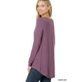 thumbnail image 3 of Zenana Women & Plus (S-3X) Soft Rayon Long Sleeve Dolphin Hem V-Neck Tee Shirt Top, 3 of 4