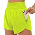 thumbnail image 2 of JUUNthy Womens Athletic Shorts, Zipper Pockets High Waist Active Fit Running Workout Shorts Army Green XL, 2 of 9