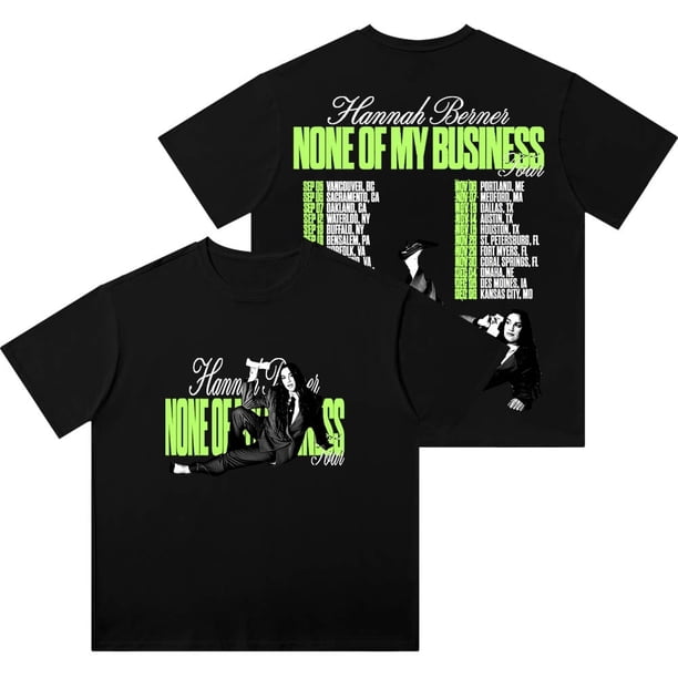 Hannah Berner None Of My Business Tour Wash Camisetas Camiseta de manga corta de algodón unisex,4,M
