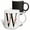 Multicolor, variant on 3drose, Pretty Pink Magnolia Flower Monogram Initial W, 11oz Two-tone Black Mug