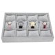 thumbnail image 1 of Caja De Almacenamiento De Reloj De 12 Rejillas, Bandeja De Organizador De Exhibición De Joyería Gris Con Almohada Para Pulseras De Relojes, Estuche De Joyería, 1 of 9