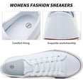 thumbnail image 6 of Women's and men's Classic Fashion White Low-Top Sneakers - Comfortable Lace-Up Canvas Shoes, 6 of 9