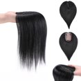 thumbnail image 5 of MY-LADY Woman 100% Remy Real Topper Human Hair Hair Extensions Natural Daily Hair Wigs Straight Hair Piece #01 Jet Black 10inch, 5 of 8