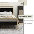 thumbnail image 3 of NNV Metal Platform Twin Size Bed Frame with Wooden Headboard, Sturdy for Adults, Gold, 3 of 6