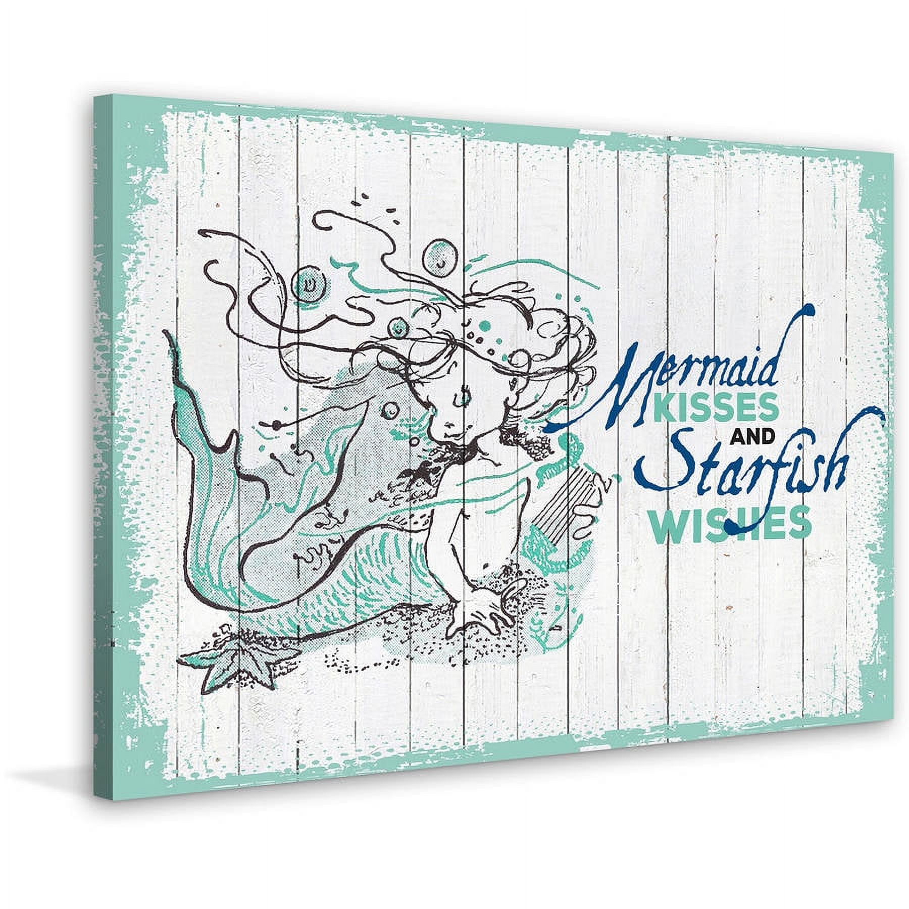 "Mermaid Kisses 2" Painting Print on Wrapped Canvas