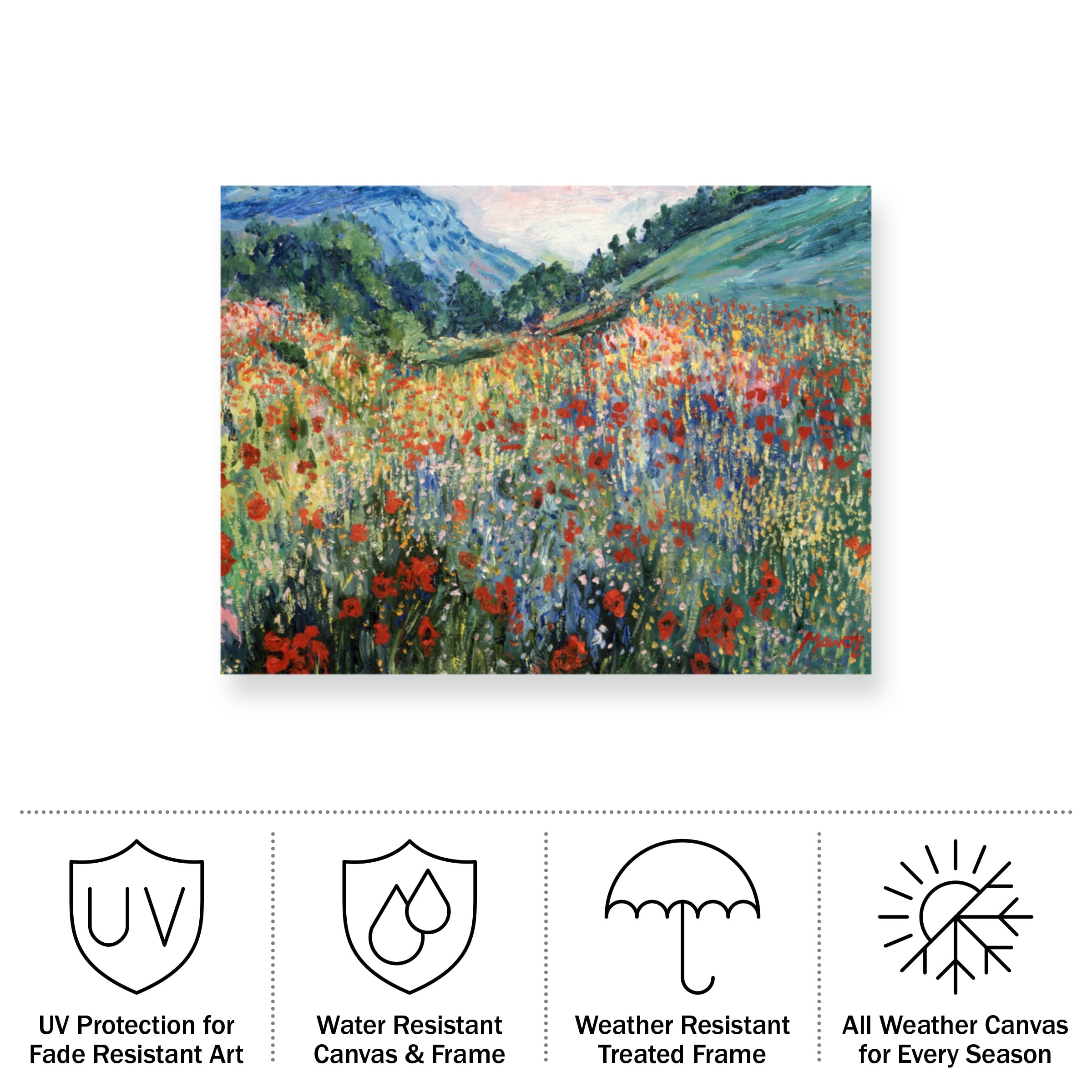 Masters Fine Art 'Field of Wild Flowers' Outdoor All-Weather Wall Decor