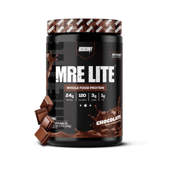 REDCON1 MRE Lite Whole Food Protein Powder, Chocolate, Whey & Lactose Free Meal Replacement, Easy to Digest, 20 Servings