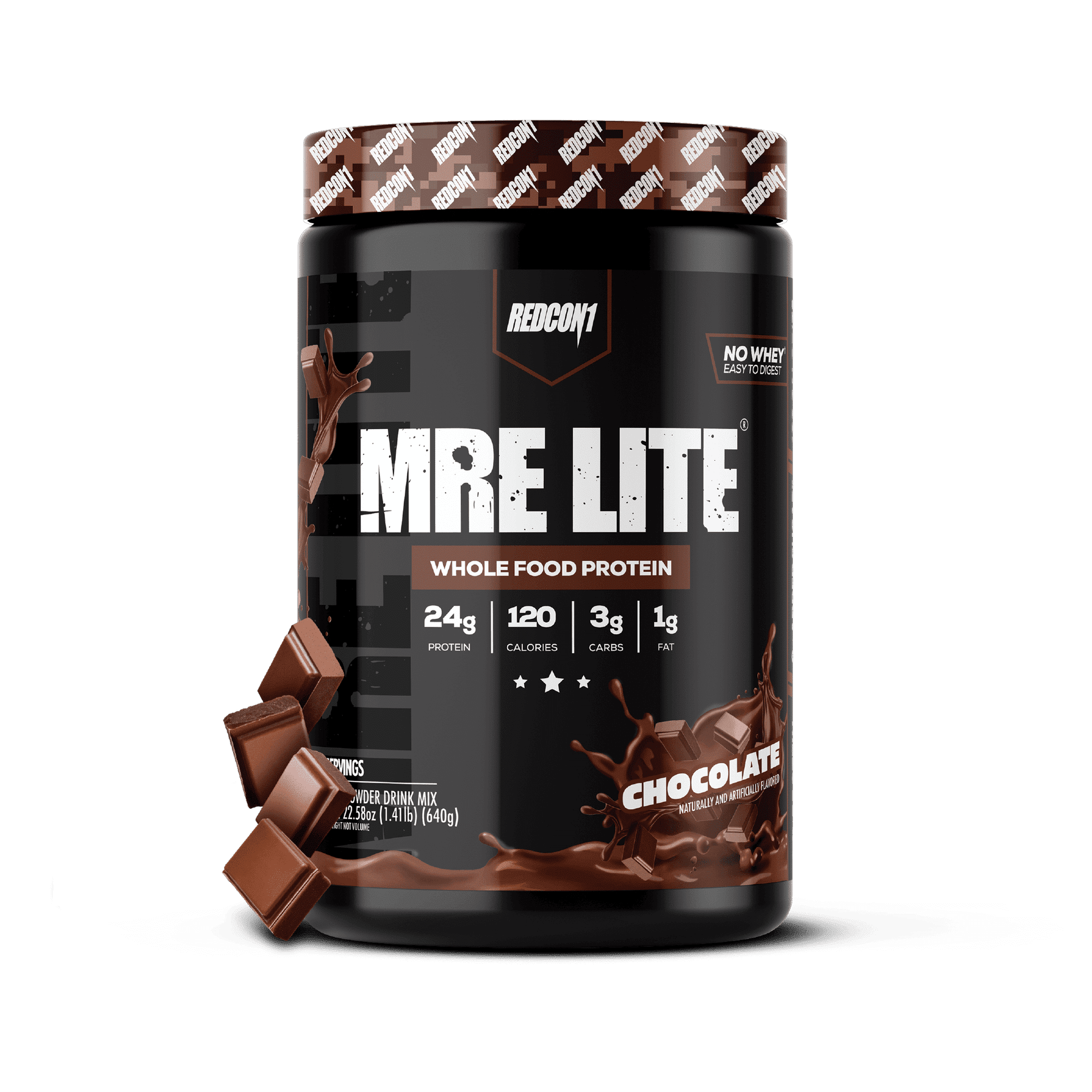 REDCON1 MRE Lite Whole Food Protein Powder, Chocolate, Whey & Lactose Free Meal Replacement, Easy to Digest, 20 Servings