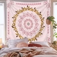 thumbnail image 5 of Tapiz de mandala, tapiz de medallón floral, tapiz de bosquejo de plantas florales, tapiz bohemio hippie para habitación, 5 of 5