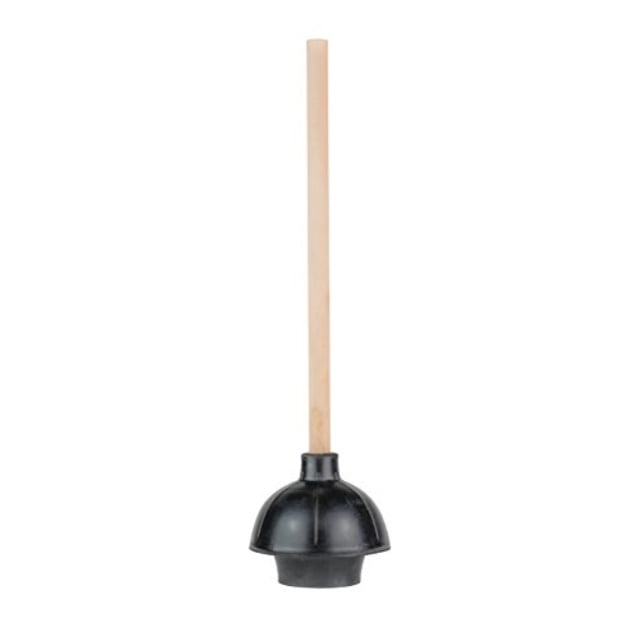 steadmax rubber toilet plunger, double thrust force cup, heavy duty, commercial grade with 18' wood handle