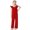 Red, variant on Jalioing Kids Girls Jumpsuits Ruffle Cap Sleeve Overalls Long Pants with Pocket Loose Casual Wide Leg Rompers