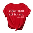 thumbnail image 1 of B91xZ Hauts pour Femmes Élégants Mignons Graphiques Manches Courtes Vacances Hauts, Rouge TTG, 1 of 4