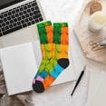 thumbnail image 6 of Vsdgher Colorful Building Blocks Unisex Crew Socks Lightweight Breathable Ventilation Ankle Socks, Mid-calf socks for Daily, 6 of 7