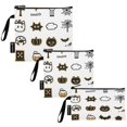 thumbnail image 2 of 3 Size Reusable Food Storage Bags Set Airtight Zipper Closure Lunch Snacks Travel Organizer Black Cute Halloween Pattern, 2 of 8