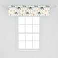 thumbnail image 2 of Bird Print Window Valance, Bohemian Sun and Moon Pattern and Watercolor Cranes Illustration, Curtain Valance for Kitchen Bedroom with Rod Pocket, 54" X 18", Pale Earth Yellow Ivory, by Ambesonne, 2 of 2