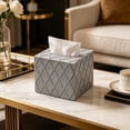 thumbnail image 5 of AuroraX Tissue Box Cover Facial Tissue Holder for Office Modern Decorative Bathroom White Tissue Box Dispenser for Home Gray, 5 of 6