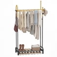 thumbnail image 1 of Gymax Double Rods Garment Rack for Hanging Clothes Freestanding Clothing Rack, 1 of 10