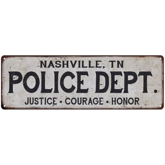 NASHVILLE, TN POLICE DEPT. Home Decor Metal Sign Gift 8x24 108240012017