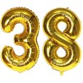 thumbnail image 1 of Número de globo EBAIJQUO 38 dorado de 38 pulgadas para decoración de fiestas, 1 of 6